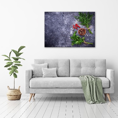 Quadro in vetro acrilico Erbe aromatiche e spezie