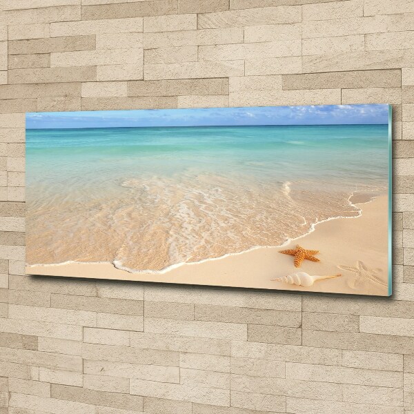 Quadro in vetro acrilico Stelle marine sulla spiaggia