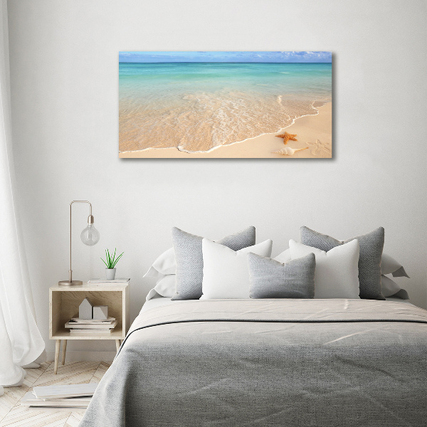 Quadro in vetro acrilico Stelle marine sulla spiaggia
