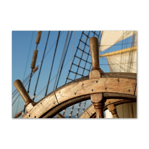 Quadro vetro acrilico Il timone di uno yacht