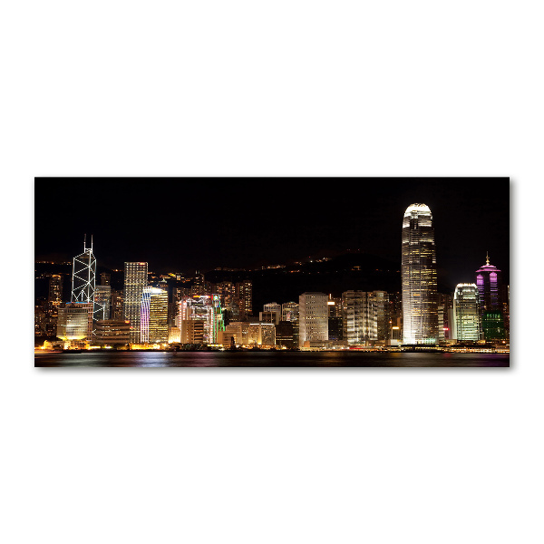 Quadro in vetro acrilico Hong Kong di notte