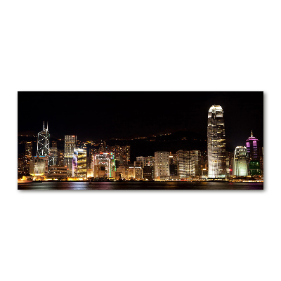 Quadro in vetro acrilico Hong Kong di notte