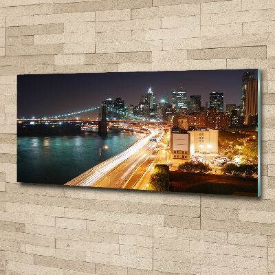 Quadro vetro acrilico New York di notte