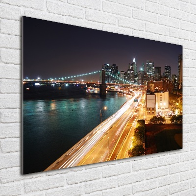 Quadro vetro acrilico New York di notte