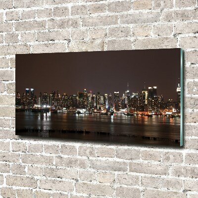 Quadro in vetro acrilico New York di notte