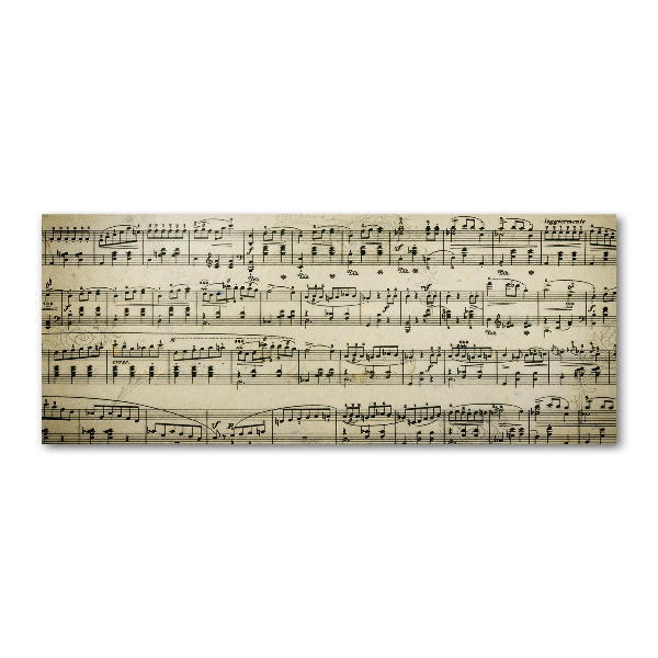 Quadro in vetro acrilico Note sul pentagramma