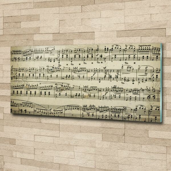 Quadro in vetro acrilico Note sul pentagramma