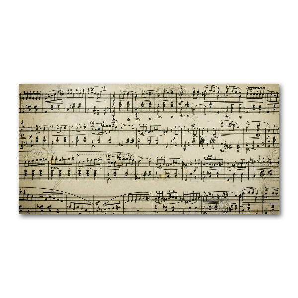 Quadro in vetro acrilico Note sul pentagramma