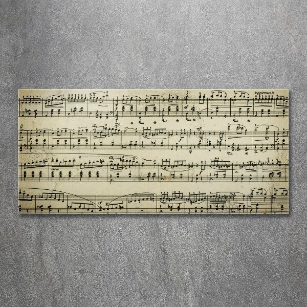 Quadro in vetro acrilico Note sul pentagramma