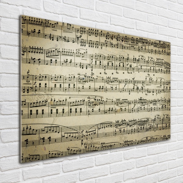 Quadro in vetro acrilico Note sul pentagramma