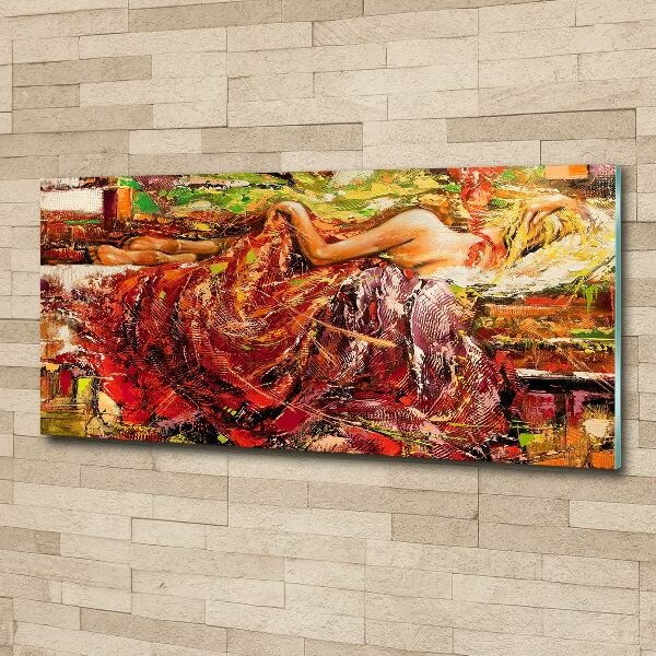 Quadro vetro acrilico Donna addormentata