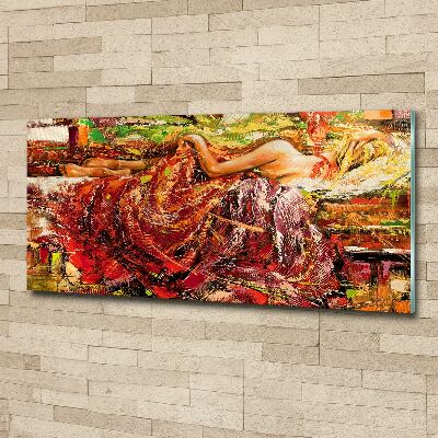 Quadro vetro acrilico Donna addormentata