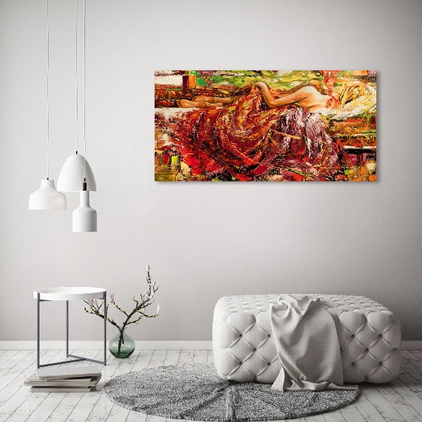 Quadro vetro acrilico Donna addormentata