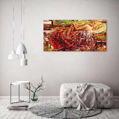 Quadro vetro acrilico Donna addormentata