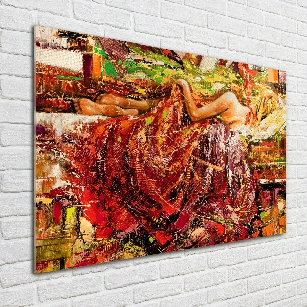 Quadro vetro acrilico Donna addormentata