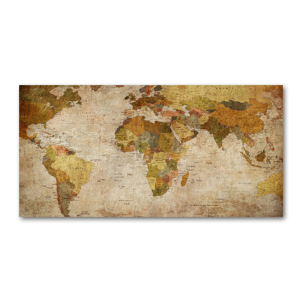 Quadro in vetro acrilico Mappa politica