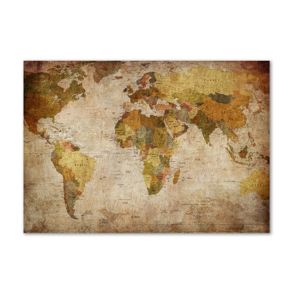 Quadro in vetro acrilico Mappa politica
