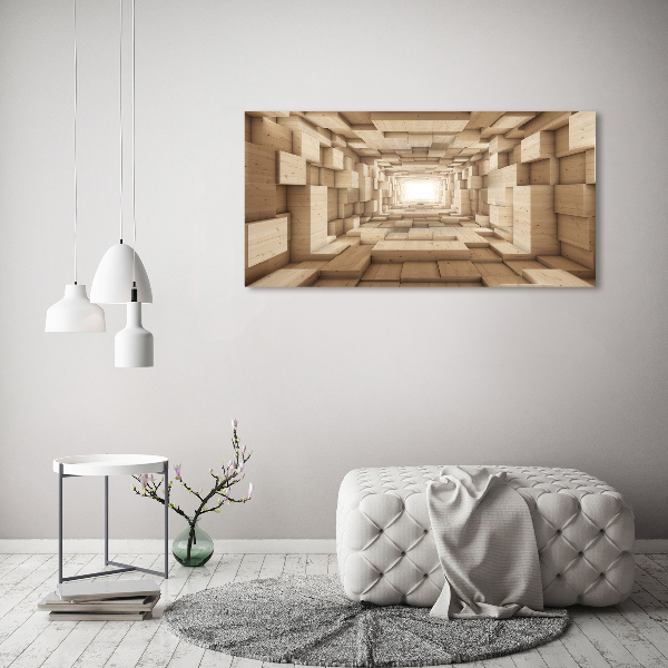 Quadro vetro acrilico Tunnel di legno