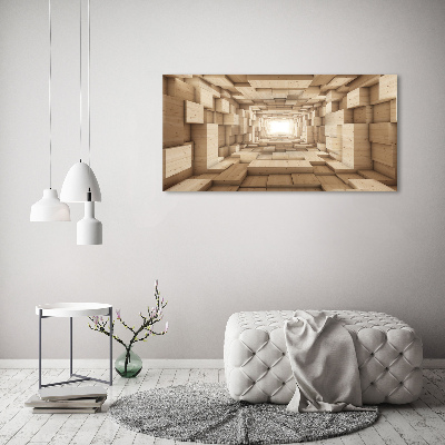Quadro vetro acrilico Tunnel di legno