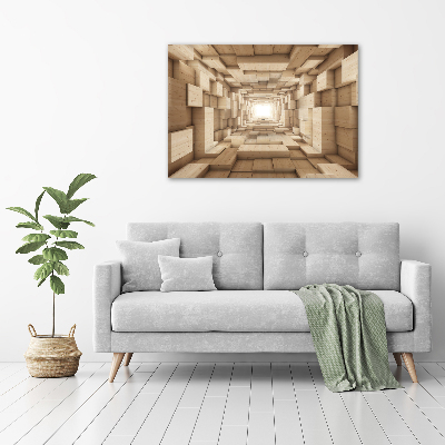 Quadro vetro acrilico Tunnel di legno