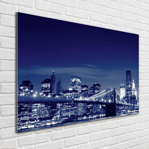 Quadro vetro acrilico New York di notte