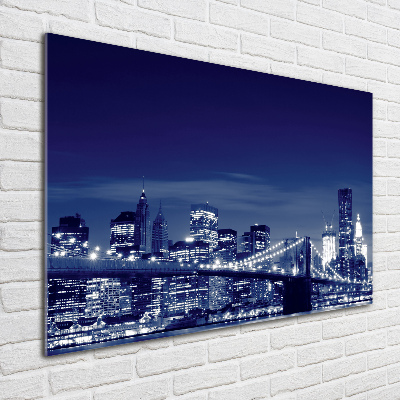 Quadro vetro acrilico New York di notte