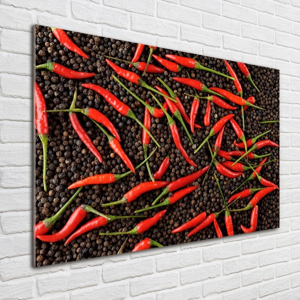 Quadro su vetro acrilico Peperoncini