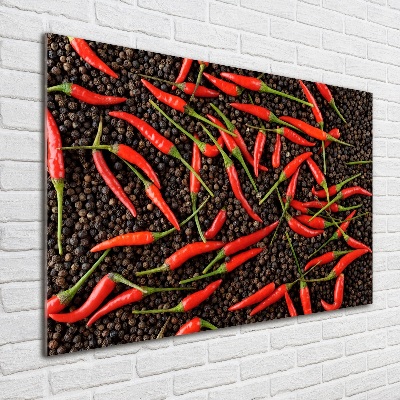 Quadro su vetro acrilico Peperoncini