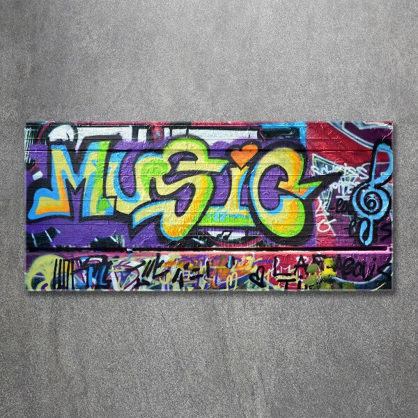 Quadro su vetro acrilico Graffiti sul muro