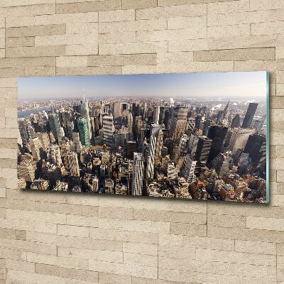 Quadro in vetro acrilico Vista a volo d'uccello di New York