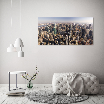 Quadro in vetro acrilico Vista a volo d'uccello di New York
