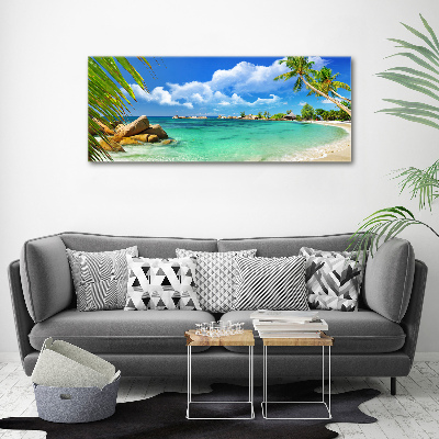 Quadro vetro acrilico Spiaggia delle Seychelles