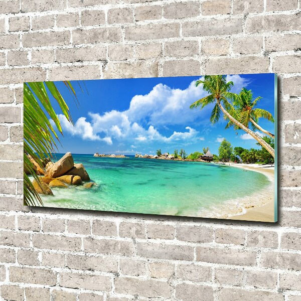 Quadro vetro acrilico Spiaggia delle Seychelles