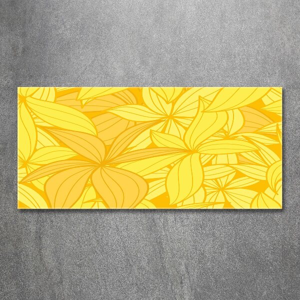 Quadro vetro acrilico Sfondo di fiori gialli