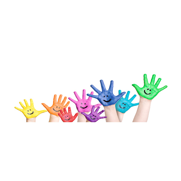 Quadro in vetro acrilico Mani dipinte