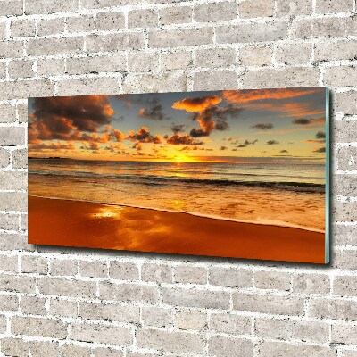 Quadro vetro acrilico Spiaggia al tramonto