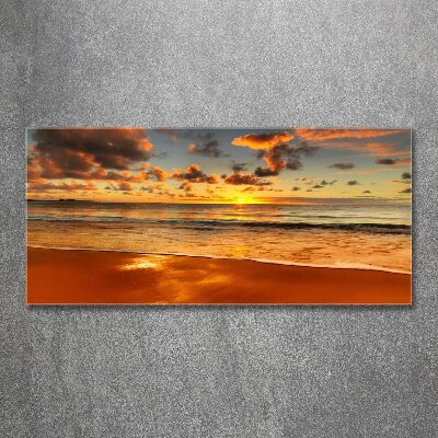 Quadro vetro acrilico Spiaggia al tramonto