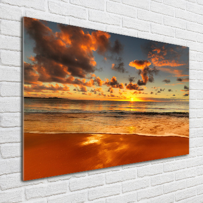 Quadro vetro acrilico Spiaggia al tramonto