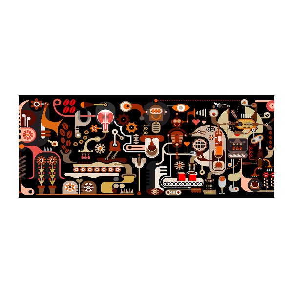 Quadro vetro acrilico Produzione del caffè