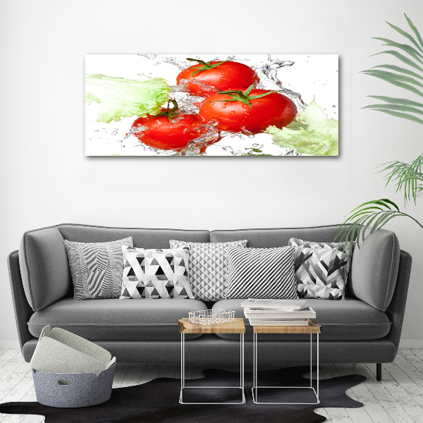 Quadro in vetro acrilico Pomodori e lattuga