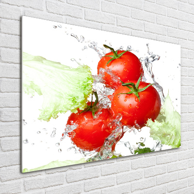 Quadro in vetro acrilico Pomodori e lattuga