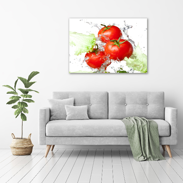 Quadro in vetro acrilico Pomodori e lattuga