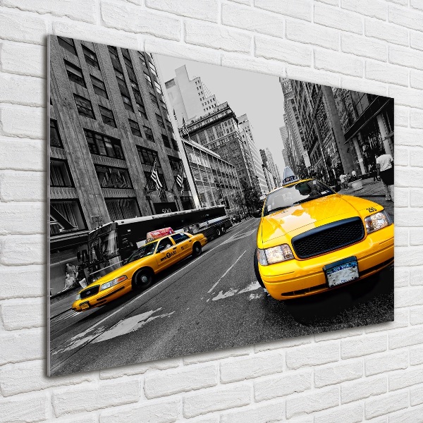 Quadro su vetro acrilico Taxi di New York