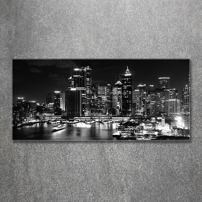 Quadro su vetro acrilico Sydney di notte