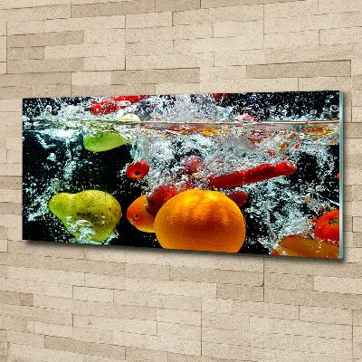 Quadro su vetro acrilico Frutti sott'acqua