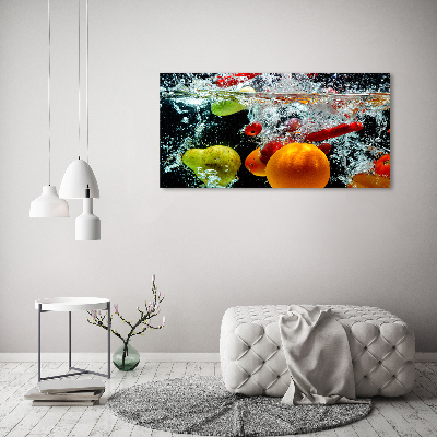 Quadro su vetro acrilico Frutti sott'acqua