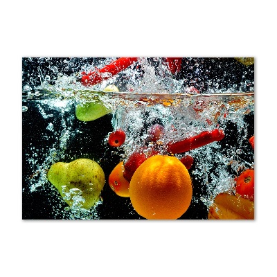 Quadro su vetro acrilico Frutti sott'acqua