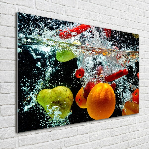 Quadro su vetro acrilico Frutti sott'acqua