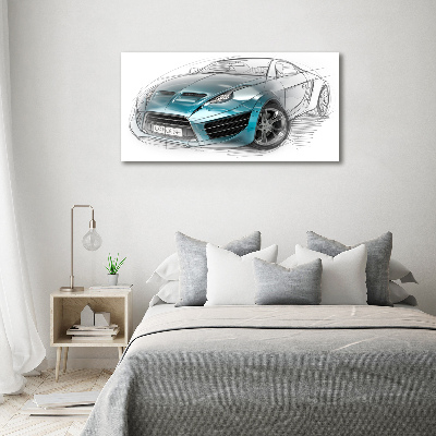 Quadro vetro acrilico Schizzo di un'auto