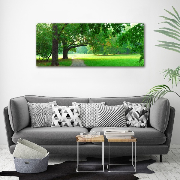 Quadro su vetro acrilico Parco in autunno